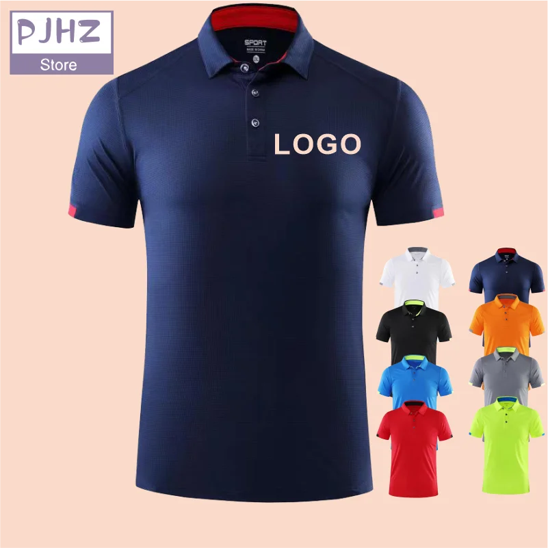 Quick-Drying Breathable Sports Polo Shirt Custom Logo Print Embroidery Design Company Group Brand 8 Colors Short Sleeve Shirts