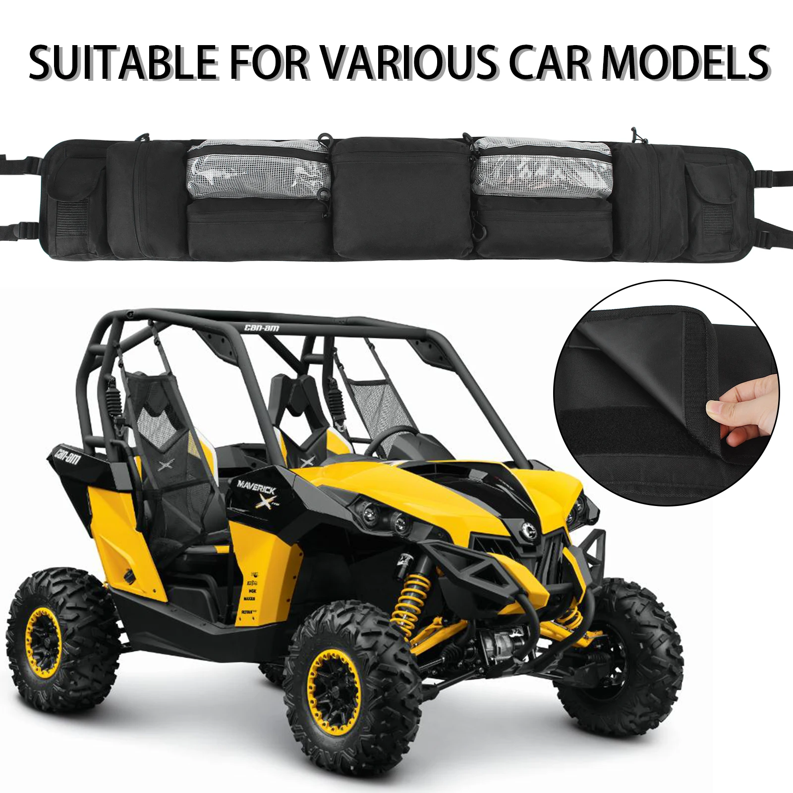 

UTV Roll Cage Organizer Case Cargo Rear Storage Bag Gear Bags Tools Storage Solution For Most Full Size UTVs For Polaris Yamaha