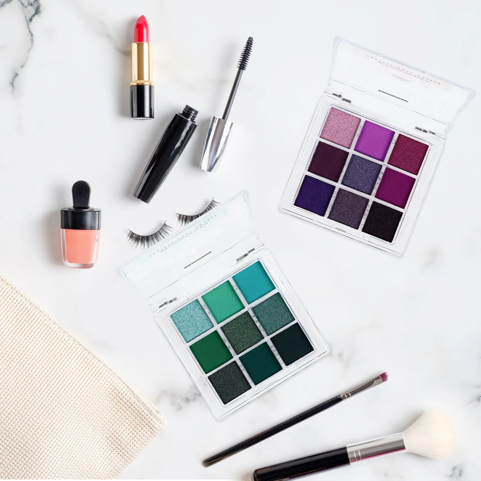 Paletas de sombras de ojos de colores, paleta de maquillaje de sombra de ojos pigmentada con brillo mate, portátil, ligera para viajes, 4 Uds.