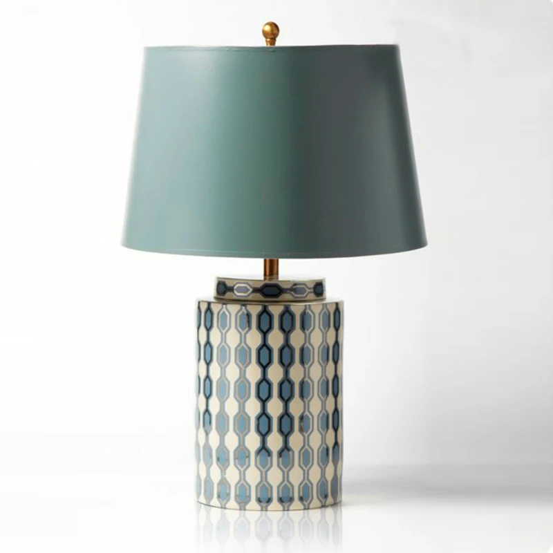 European Pastoral Fashion Ceramic Table Lamp Modern Art Study Living Room Bedroom Bedside Lamp Desk Led Home Decorative Lights
