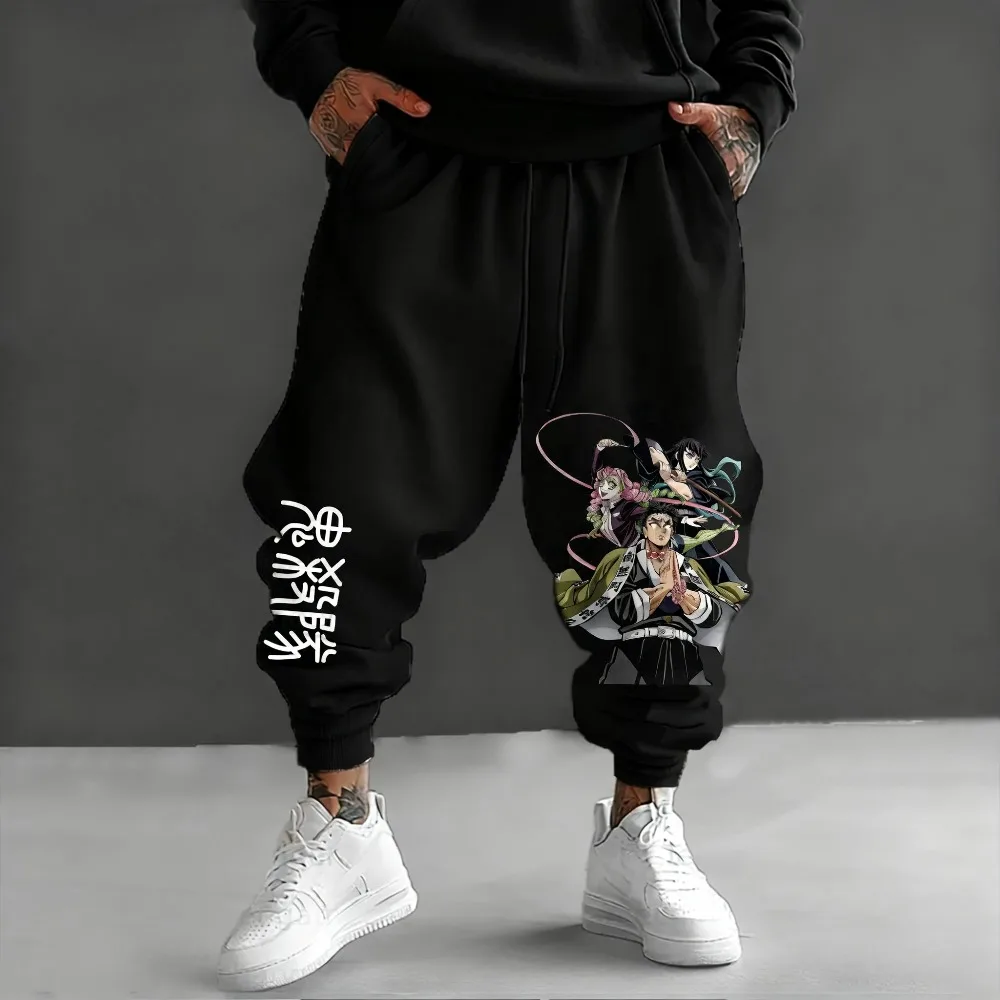

Men's Demon Slayer Plus Size Sweatpants Autumn/winter American Street Trend New Anime Print Loose Casual Sports Pants Y2k