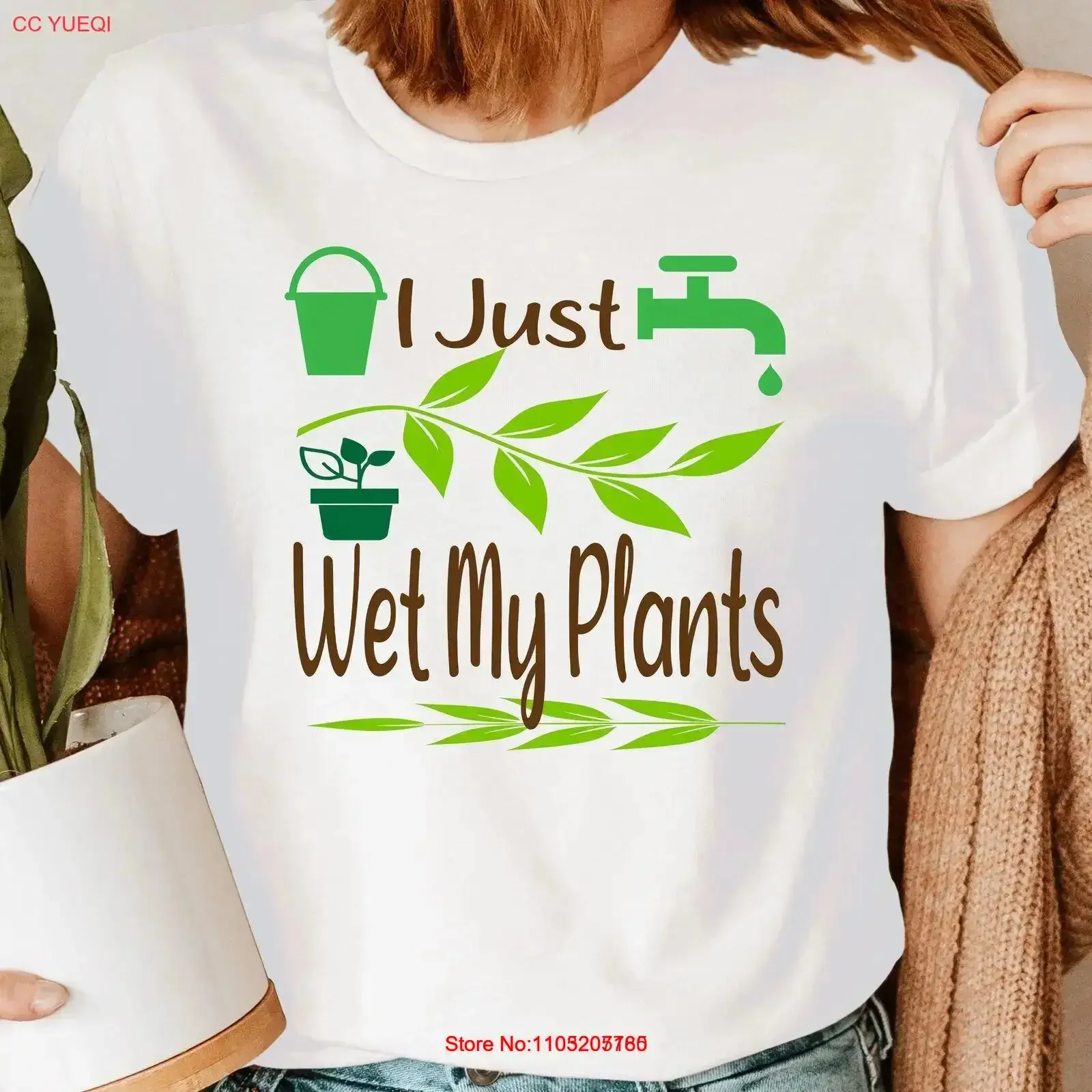 I Just Wet My Plants Plant Lover T Shirt Gardening Gardener GDRN vintage Washed Breathable Stretched Comfortable fashion Unisex