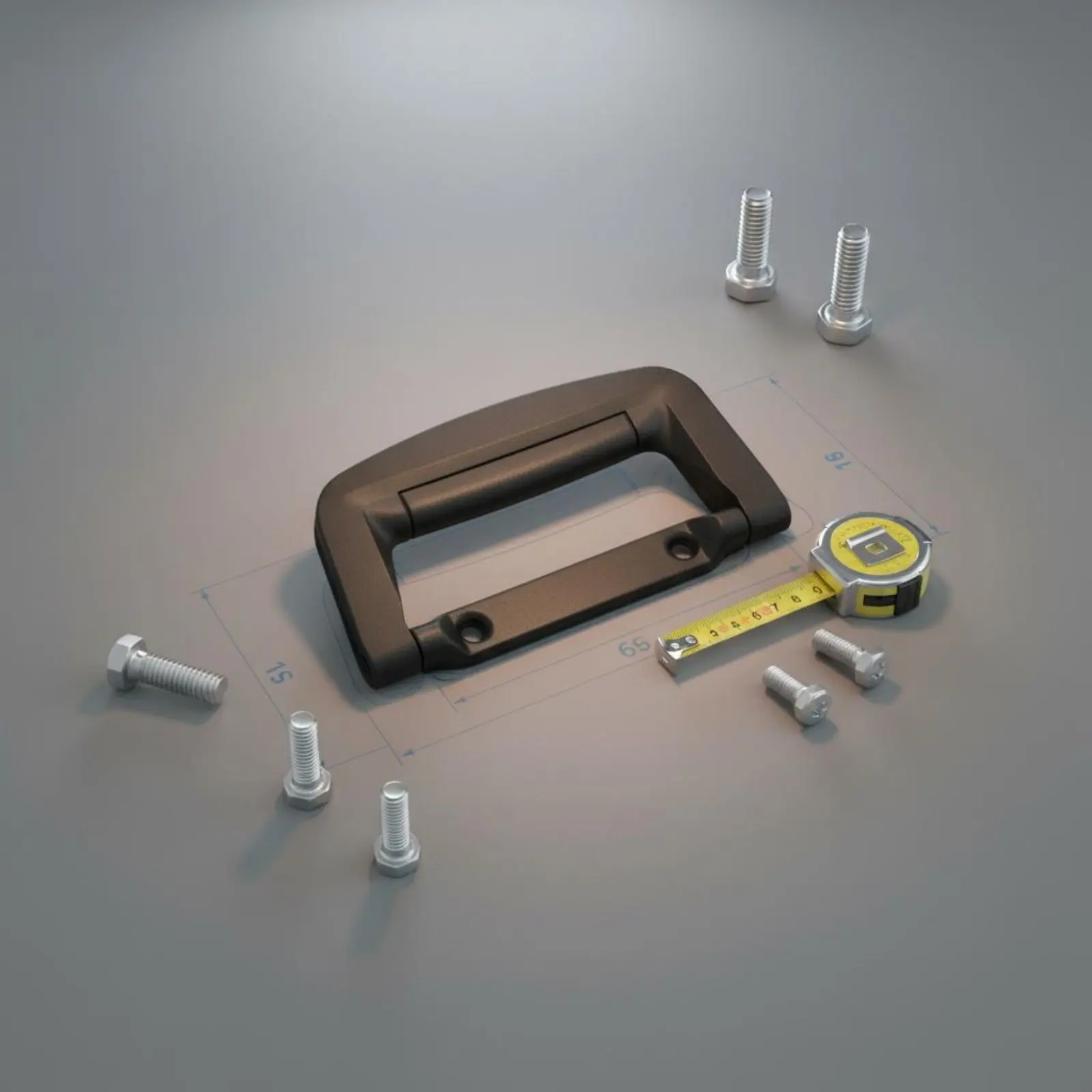 

Plastic Pull Handle Sturdy Duty Tool Storage Container Replacement Handle Luggage Case Grip Silver-Plated Plated Base