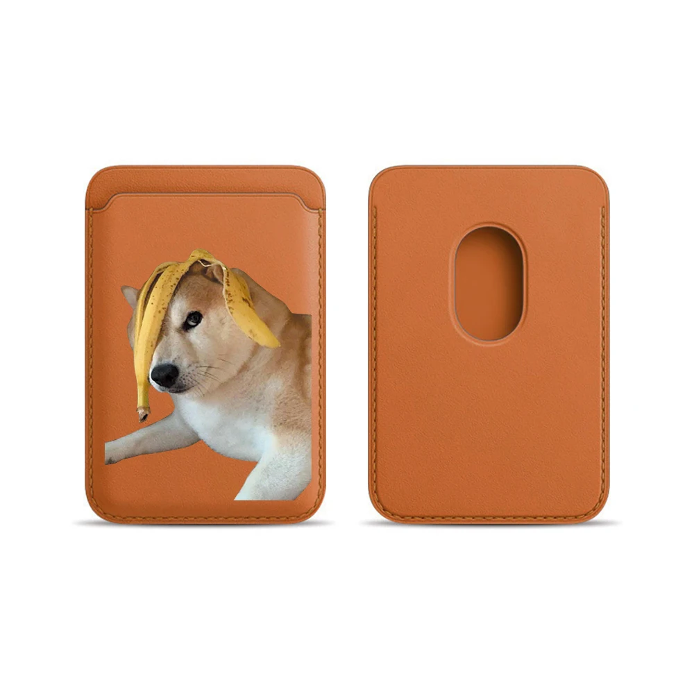 Niedliche Shiba Inu Leder-Kartenhülle für Magnetische Hüllen, Geeignet für alle iPhone Magsafe Karten-Handyhüllen – Detail 11