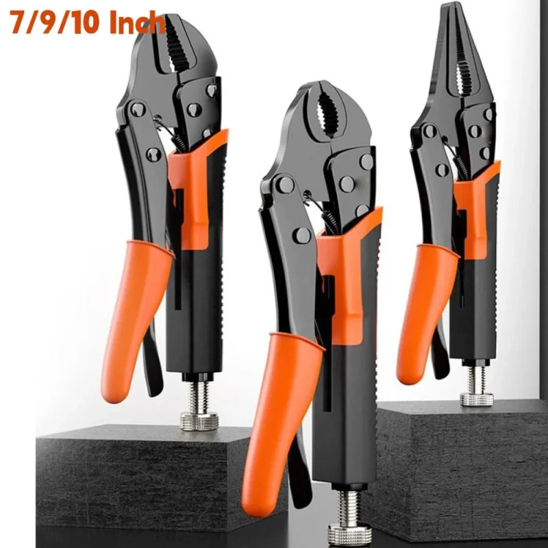 7/9/10 Inch Strong Locking Pliers Universal Multifunctional Pressure Pliers Round/Straight/Tip  Pipe Wrench Hand Tools DIY Tools