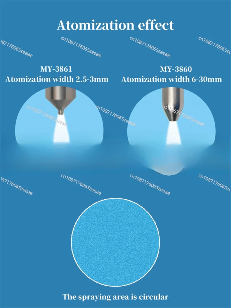 MY-3860 MY-3861 High Frequency Spray Valve Sector UV Spray Glue Conformal Paint Alcohol Ink Circuit Board Coating 3mm Width