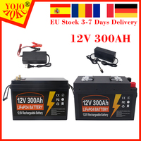 12V 300Ah LiFePO4 Lithium Iron Phosphate Battery Built-in BMS For Replacing Most of Backup Power Home Energy Storage Tax Free