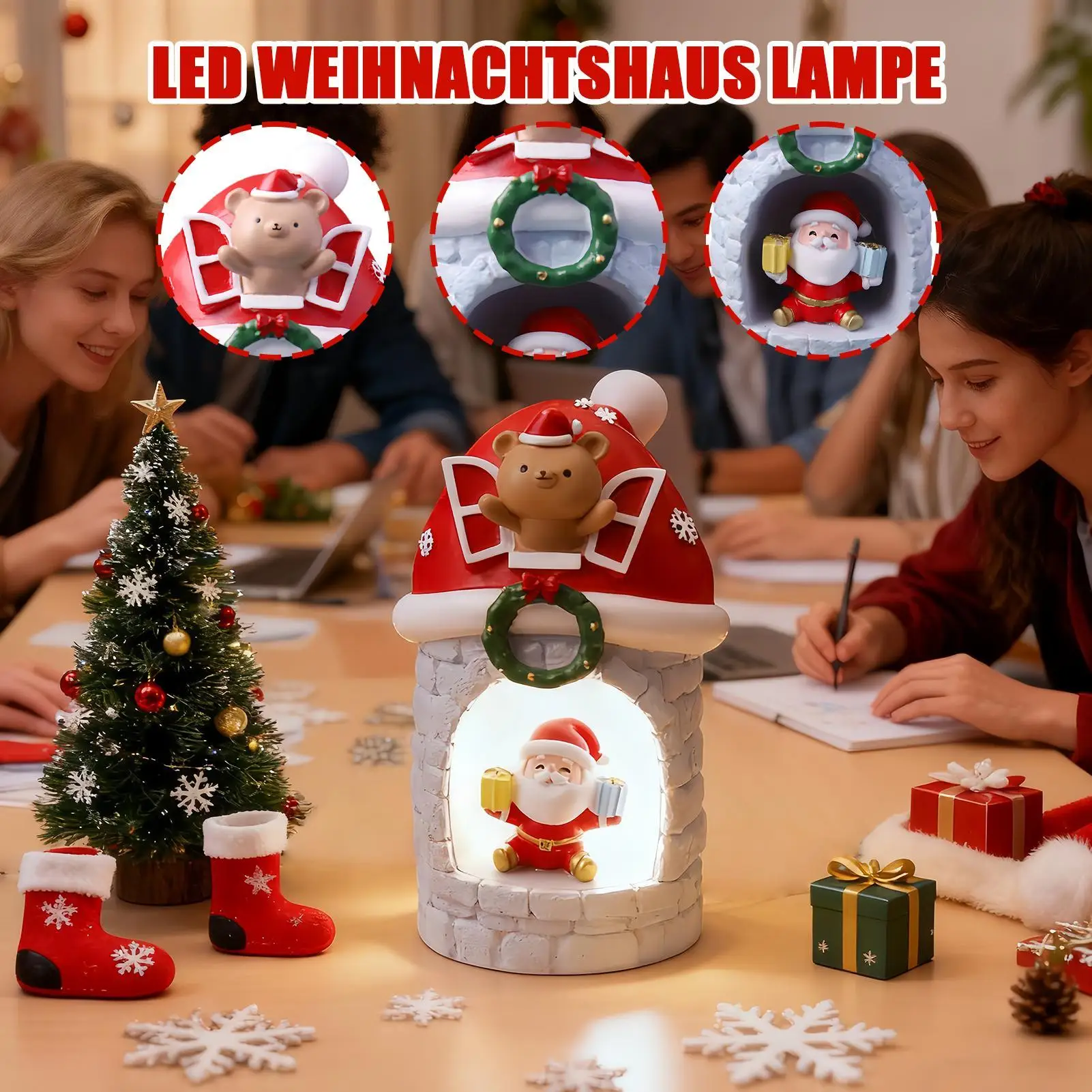 Snowman Night Light Cute Christmas Snowman House LED Home Decor Holiday Bedroom Ambient Lighting For Kids Adults Bedroom Living