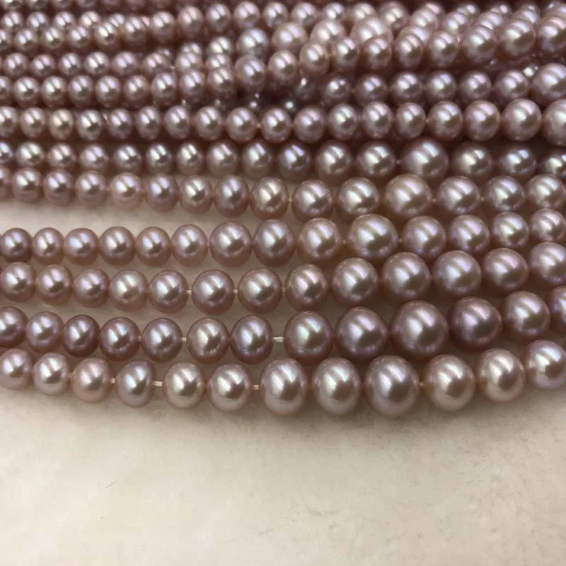 ELEISPL JEWELRY AAA 1 Strands 4-9mm Purple Freshwater Pearl Loose String  #1009