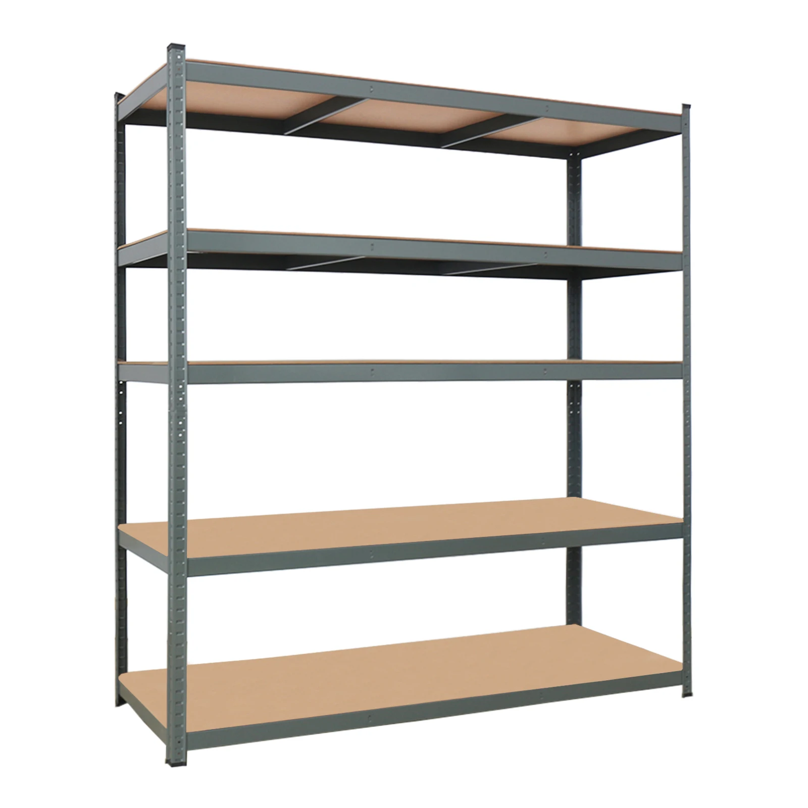 110 x 45 x 180cm 5 Tiers Powder Coated Storage Rack Gray, Durable Metal Frame, Space-Saving Design, Easy Assembly