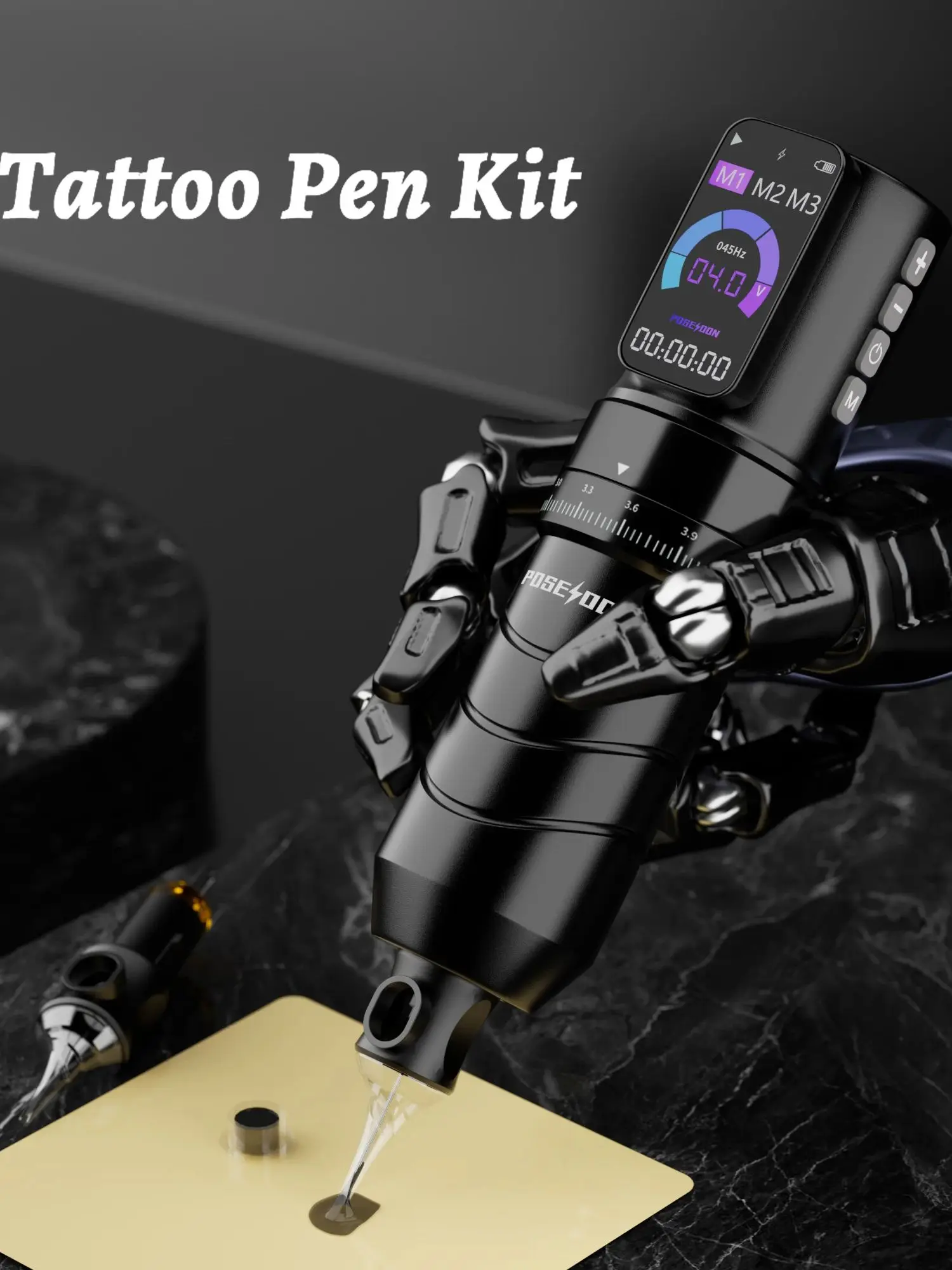 POSEIDON Tattoo Kit Professionelle Tattoo Stift Kit Für Permanent Make-Up Tattoo Maschine Kit Drahtlose Netzteil Tattoo Gun Kit