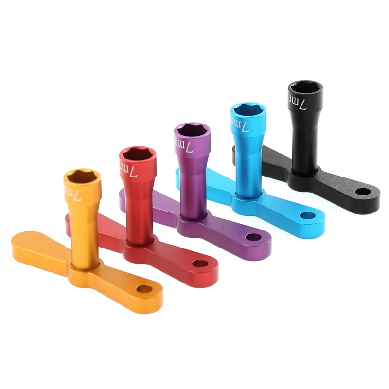 업그레이드 부품 금속 휠 육각 7Mm 너트 슬리브 렌치 도구 1/18 1/24 RC 크롤러 자동차 TRX4M SCX24 AX24 FCX24 FCX24M Purpler