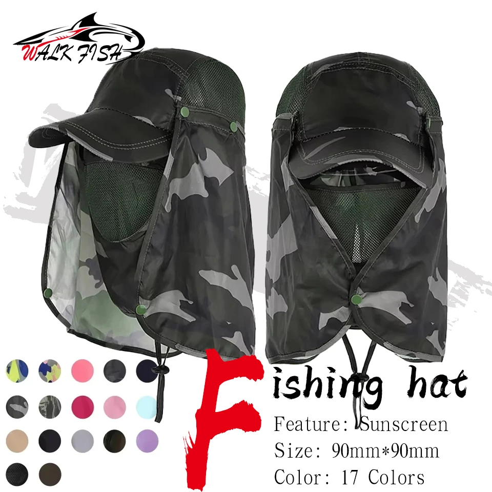 AliExpress NONE WALK FISH Fishing Hat Sun Anti-UV Windproof Protector Quick-drying Cool Face Neck Outdoor Sport Cycling Protect Headwaer Sunburn