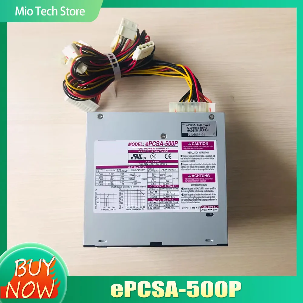 

Original For Ni-pro ePCSA-500P Industrial Control Computer Power Supply ePCSA-500P-X2S 500W
