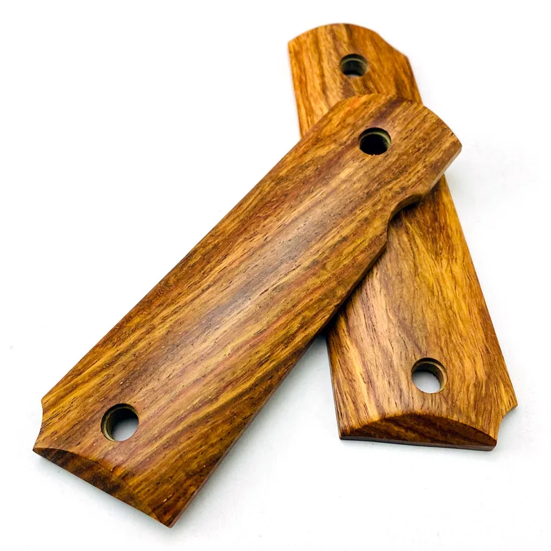 A Pair Natural Rosewood Shank Cocobolo Wenge Non-slip Patches Handle Scales for 1911 Models Grips Models