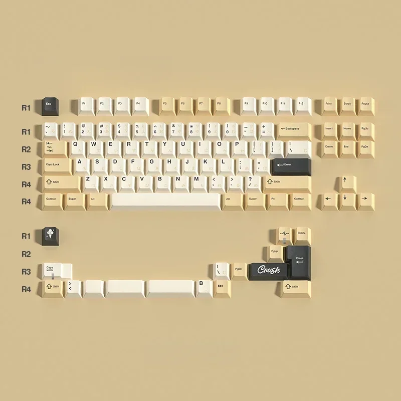 Crush80 Keycaps Set PBT Thermal Sublimation Keyboard Caps Custom Cherry Profile Key Caps Mechanical Keyboard Accessories Korean