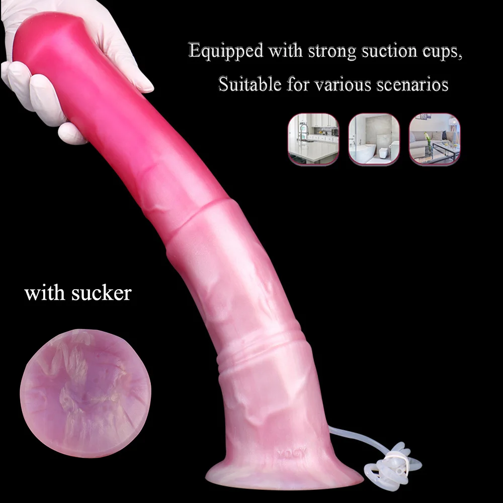 GBAR طويل الحصان القضيب التدفق المكونات الشرج مع مصاصة الحيوان دسار G-بقعة محفز القذف الجنس لعب للكبار الاستمناء