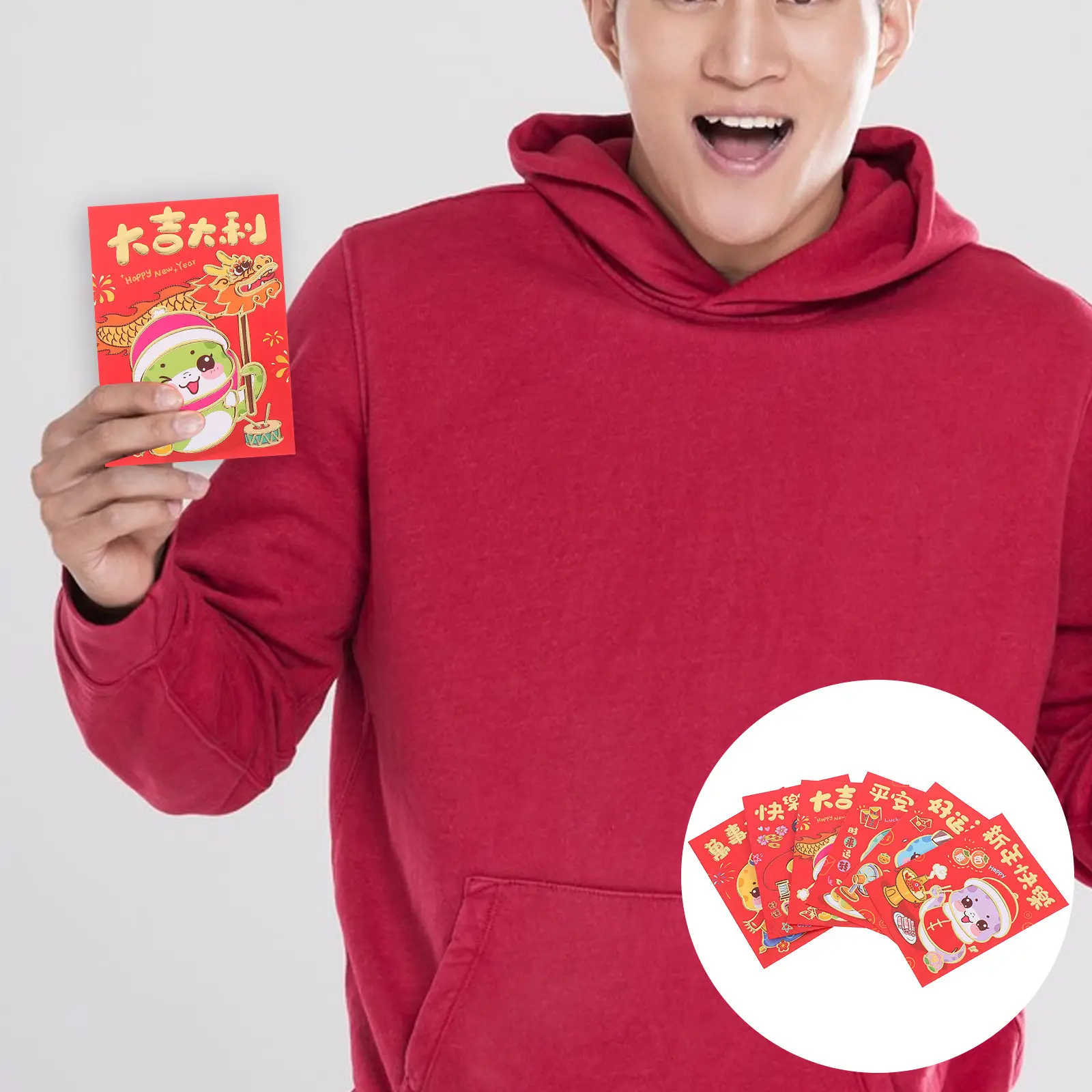 36Pcs Cartoon Snake Red Packets Paper Red Envelopes for Spring Festival 2025 Traditional Luck Money Bag Sharing with Family