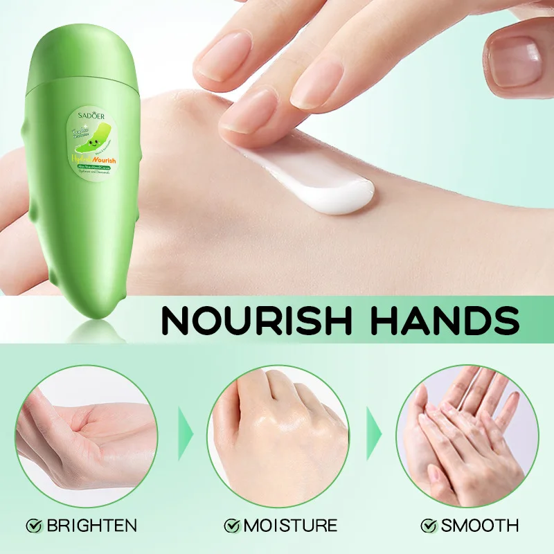 Aloe Vera Moisturizing Hand Cream, Suitable for Dry and Rough Skin, Deeply Moisturizes and Nourishes Chapped and Rough Hands, Leaving Skin Soft and Smooth |   Portable Travel Bag, Suitable for Both Men and Women. Daily Skin Care