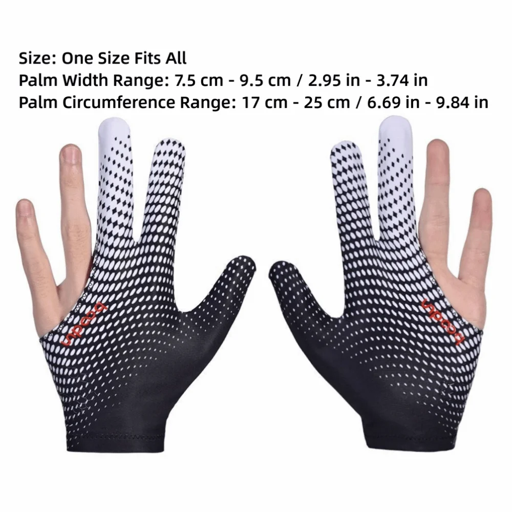 2pcs Anti-Skid Billiard Glove Super Elastic Breathable Cue Sport Glove Left Right Interchangeable Left Or Right Hand