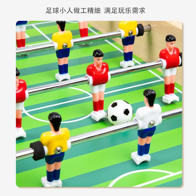 Wooden Children's Puzzle Table Soccer Ice Hockey 2-in-1 Double Battle Table Game Interactive Game Toy