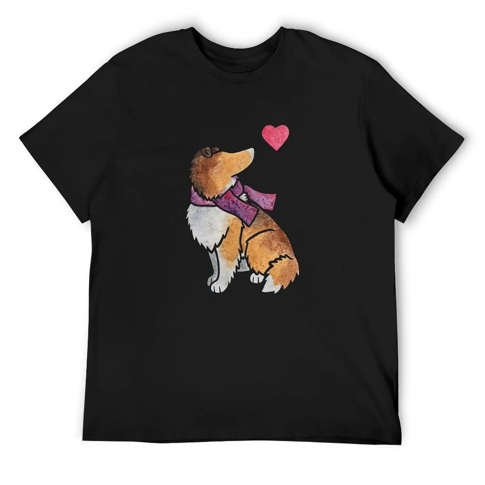 

Watercolour Rough Collie T-Shirt kawaii clothes Personalized t-shirt anime shirt designer t shirt men