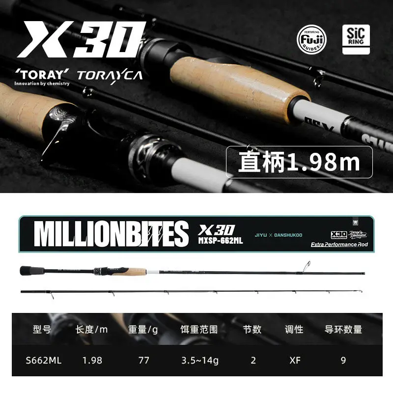 2026 NEU Jiyu X30 Angelrute Hochfeste Kohlefaser T1100G+M40J+M46J Leichte Weitwurf-Angelrute