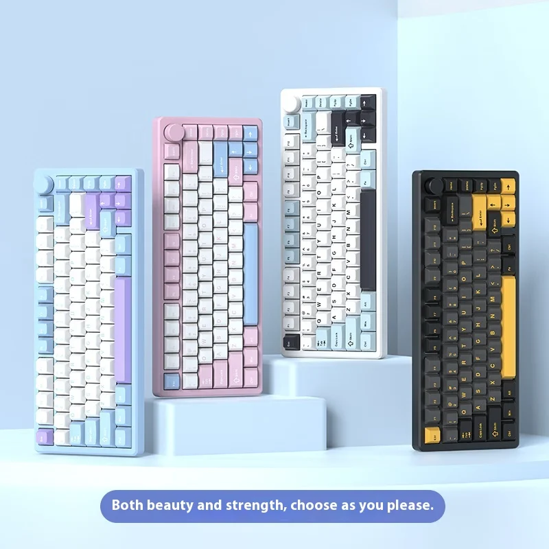 Monka A75 Wireless Bluetooth Mechanical Keyboard 3-Mode Aluminium Alloy Hot Swap RGB Gasket Low Noise Custom Gaming Keyboard