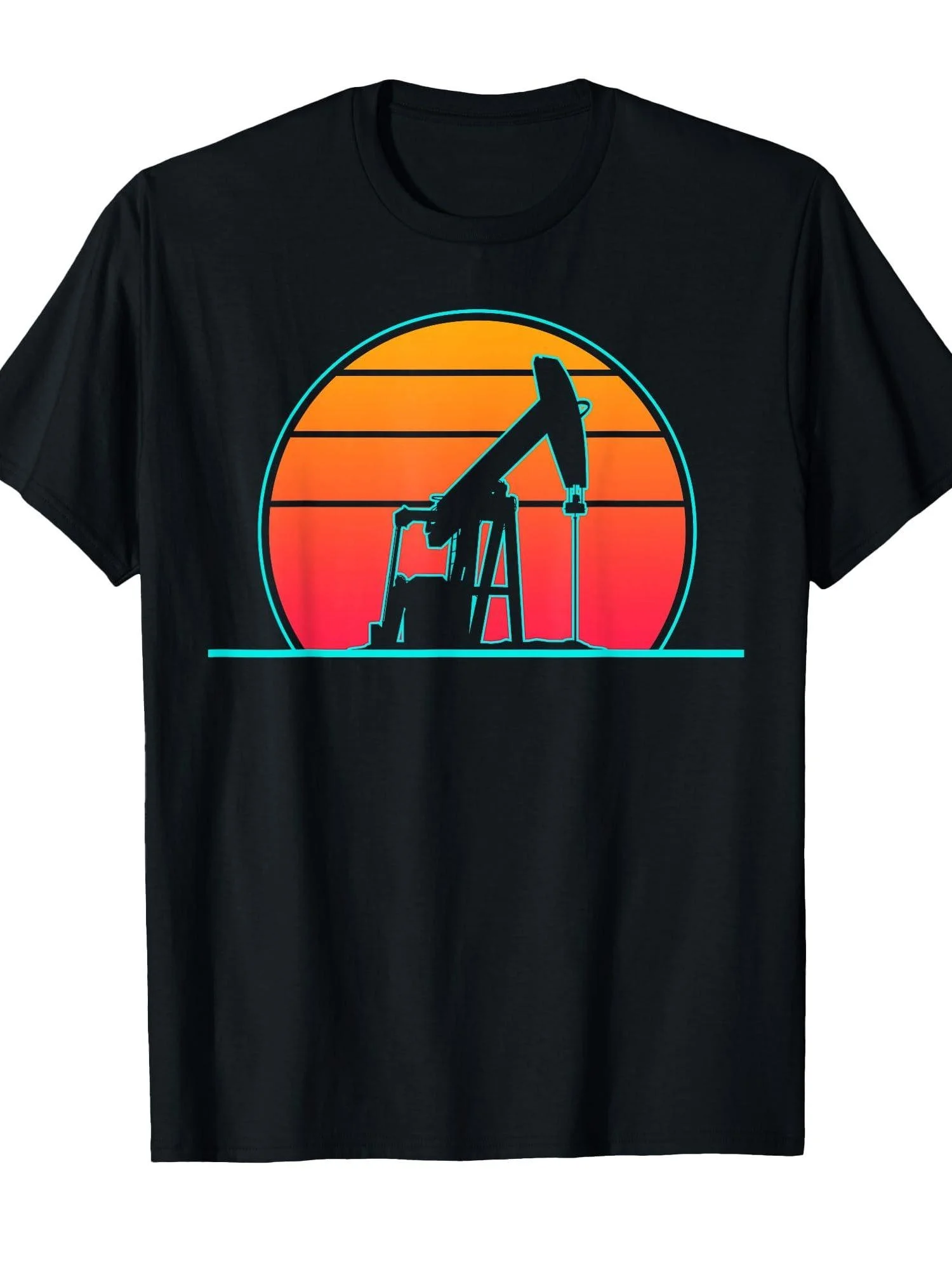 Oil Worker T-Shirt  Crew Neck, Casual Style, Perfect Gift for Various Holidays, Digital Heat Transfer, Regular Fit