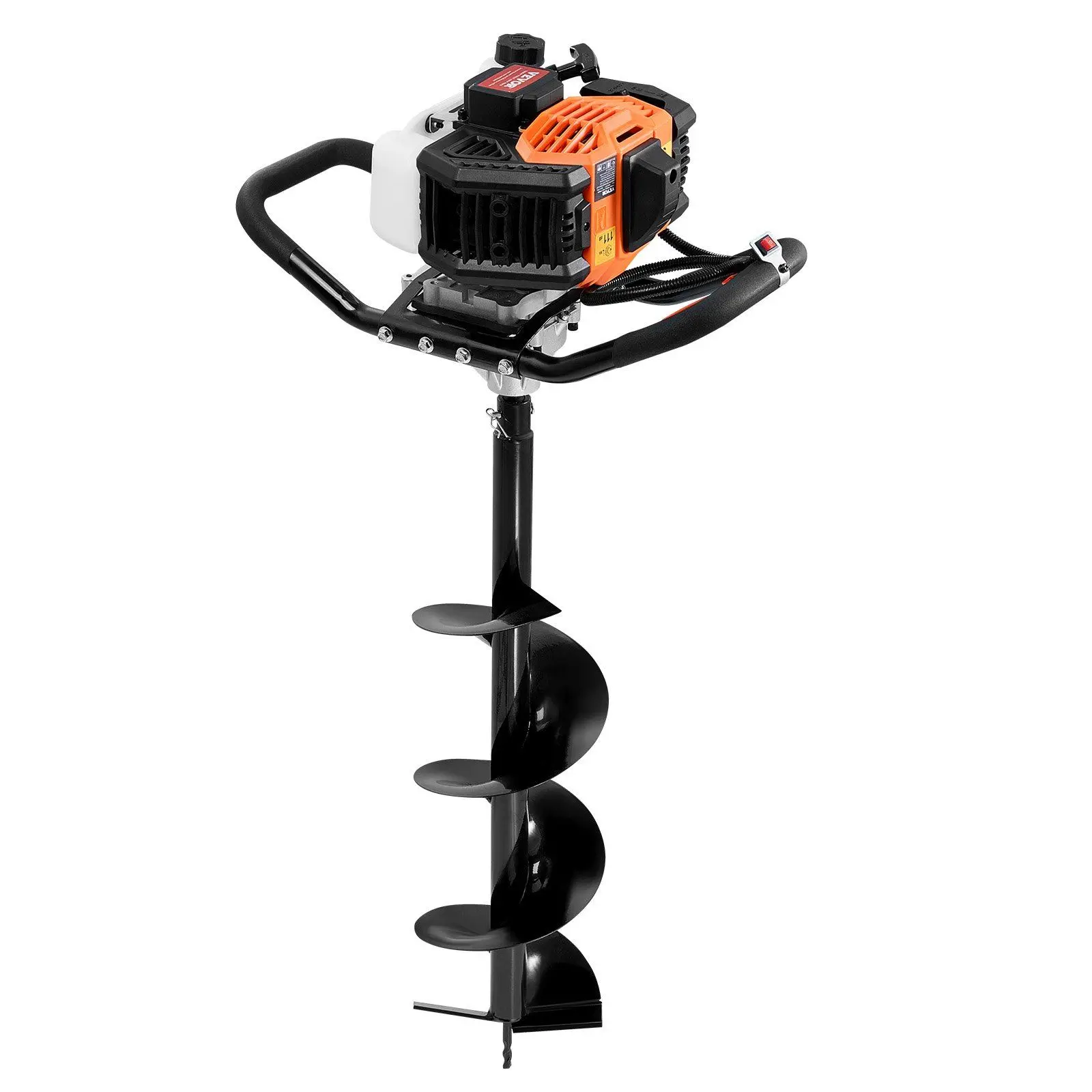 

Бензиновый земляной бур 52CC 1450W с 8-футовыми насадками для забивки столбов, для ограждений, сельскохозяйственных угодий, сада, оранжево-черный