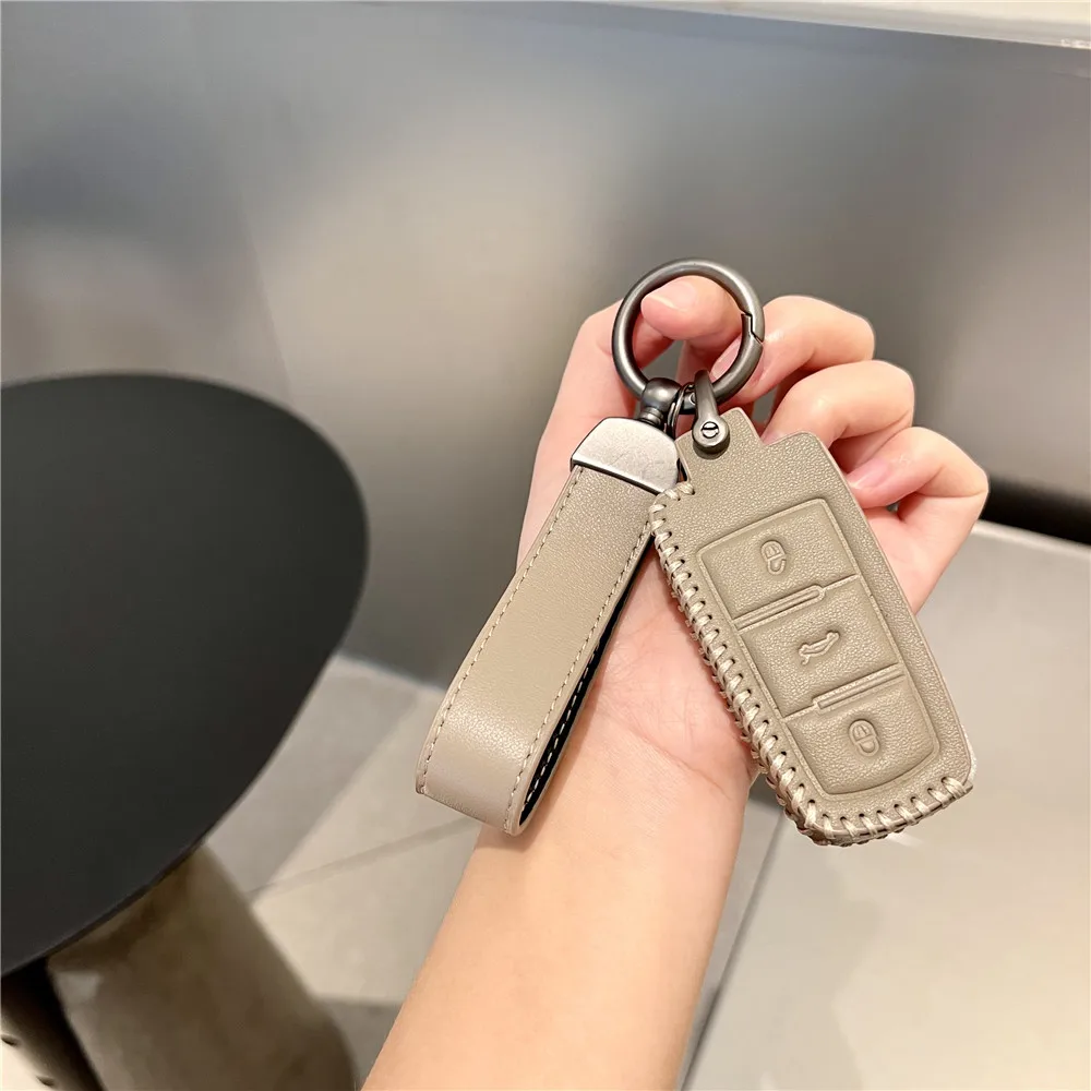

Leather Car Remote Key Case Full Cover Shell For Volkswagen VW Passat CC 3C B5 B6 B7 B7L R36 Maogotan Auto Keychain Accessories
