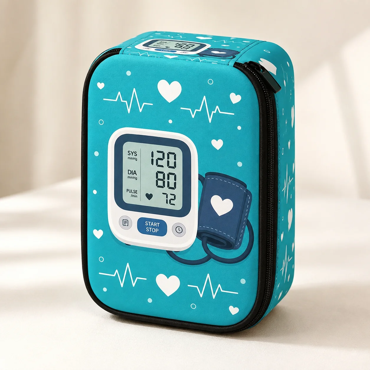 Blood Pressure Monitor Bag Portable Storage Case Large Capacity Medical Device Organizer Home Travel Pouch Senior Care Use