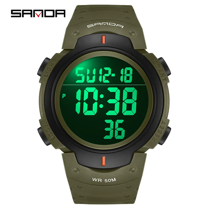 Free Shipping OUTLETSSanda Electronic Sport Fashionable Waterproof Multi-Functional Alarm Clock Single Movement Watch for