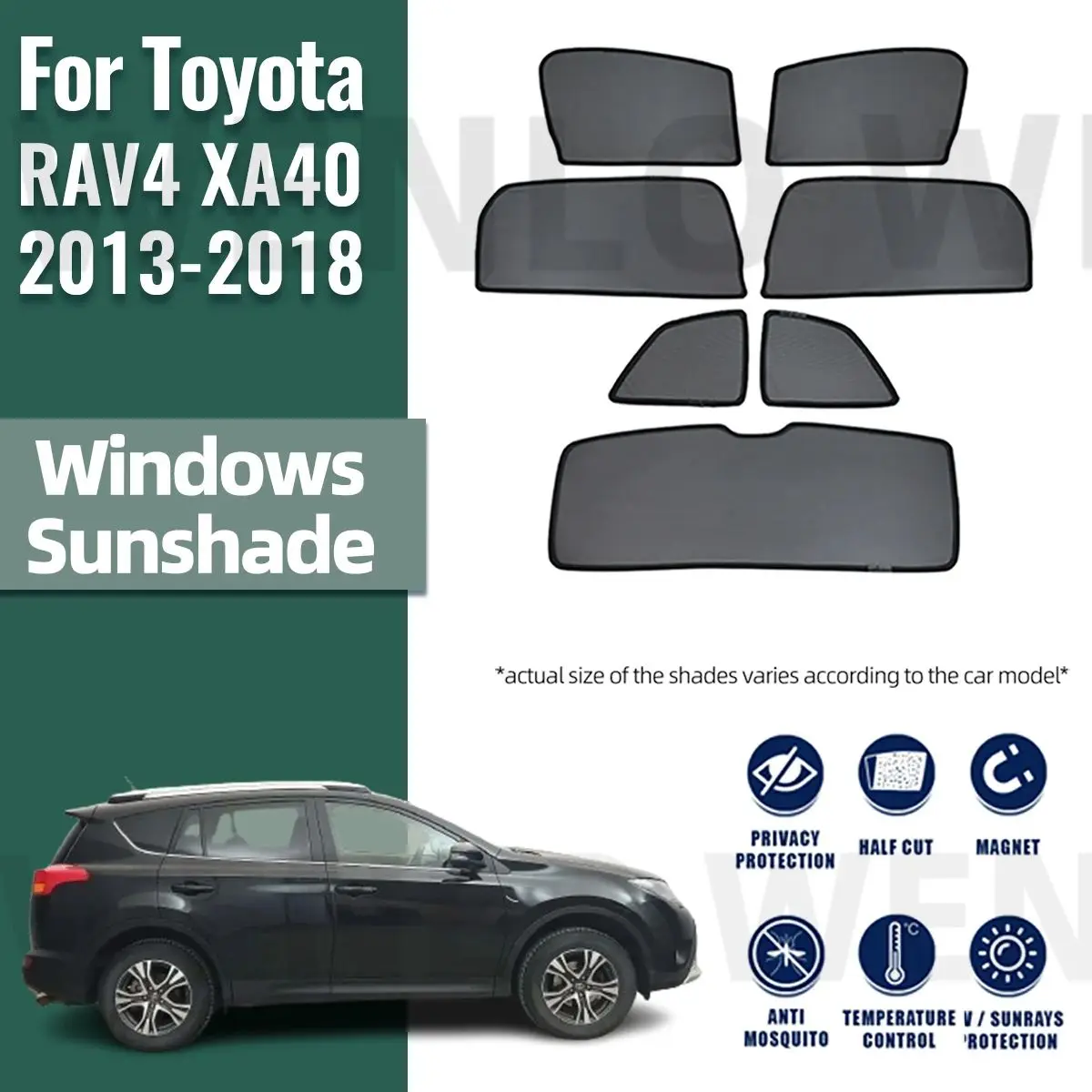 

For Toyota RAV4 XA40 2013-2017 2018 RAV 4 Magnetic Car Sunshade Front Windshield Curtain Rear Side Window Sun Shade Shield