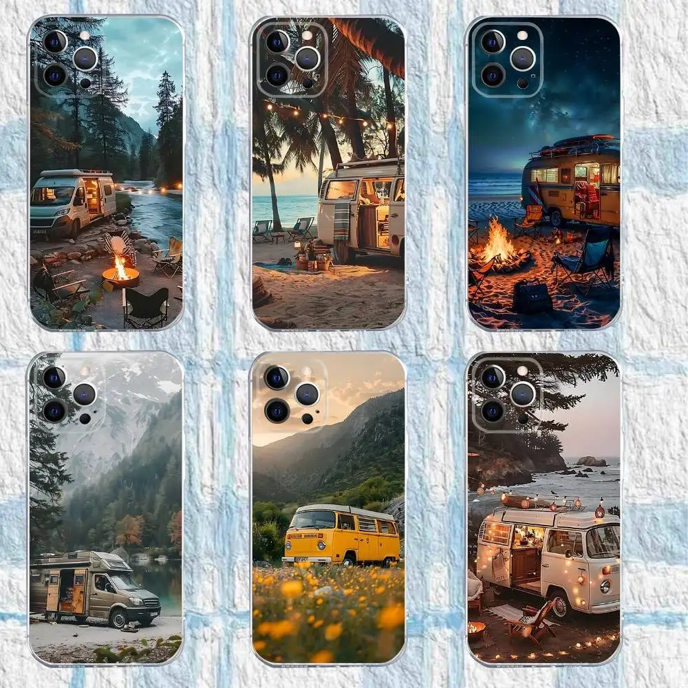

Combi Van Car Outdoor Camping Phone Case For iPhone 17,16,15,14,13,12,11 Pro,Max,Plus,X,XS,XR,SE4,E Mini Transparent Soft Cover