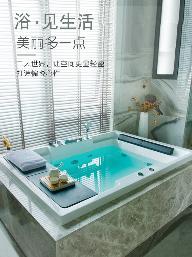 Built-in double bathtub surf massage intelligent heating spa constant hot spring acrylic