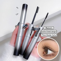 Double-Ended Mascara Thick Slender Curly Eyelash Cream Lasting Setting Shape Black Non-Stick Mascara Curling Eyelash Eye Black