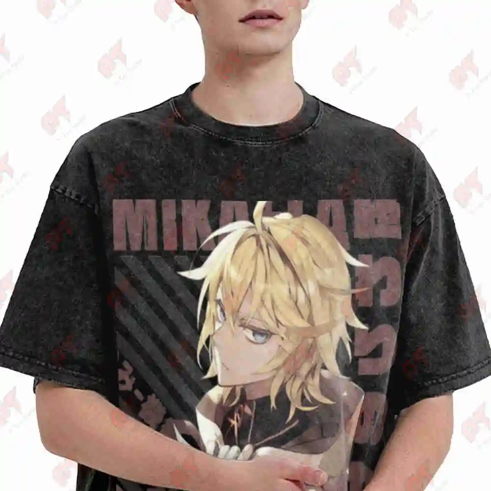 Owari No Seraph Mikaela Vintage Washed Tee Pure Cotton T-Shirt