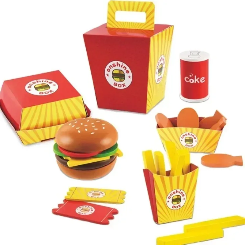 [Engraçado] 100% seguro 26 pçs/set bebê jogar casa brinquedos woody simulação batatas fritas alimentos hambúrgueres coca-cola brinquedo de cozinha educacional interativo