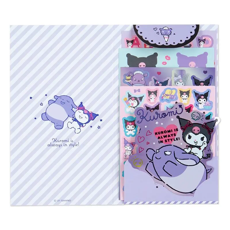 Japanese and Korean Sanrio Cartoon Set Girl Heart Kuromi My Melody Handbook Material Cute Stickers