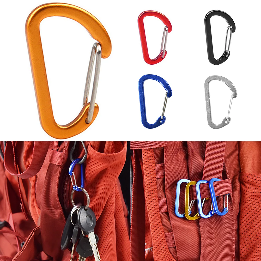 1PC Outdoor Carabiner 40x25x4mm Aluminum Alloy Climbing Camping Stainless Mi-Ni Carabiner Spring Hook Clip Keychain Equipment