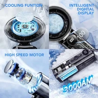 Ventilateur portable USB haute vitesse avec charge rapide, ventilateur turbo à main, compresse de glace, mini ventilateur transparent Mecha 3