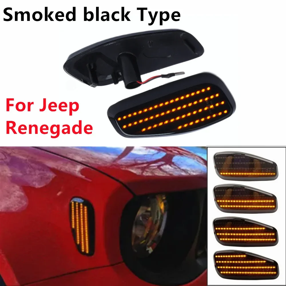 

2pcs LED Dynamic Turn Signal Light Side Mirror Blinker Sequential Flasher Repeater For Jeep Renegade 2015-2022