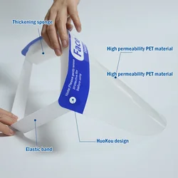 Visor facial antivaho con protección ocular y visera transparente