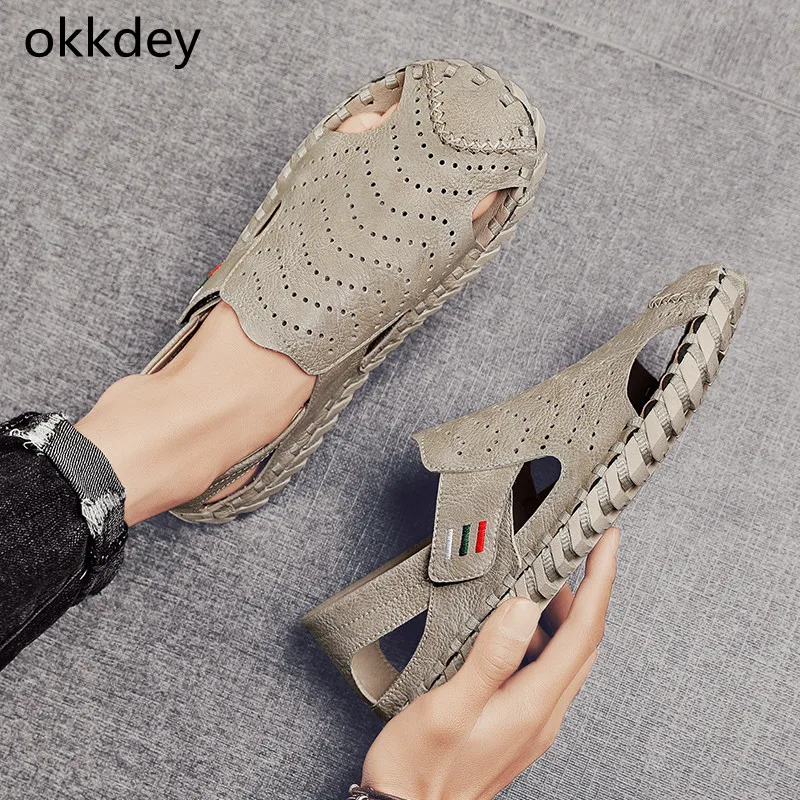 Flat Shoes for Men Breathable Flats Trendy All-match Comfortable Lightweight Round Toe Casual Beach Sandals Spring Summer New
