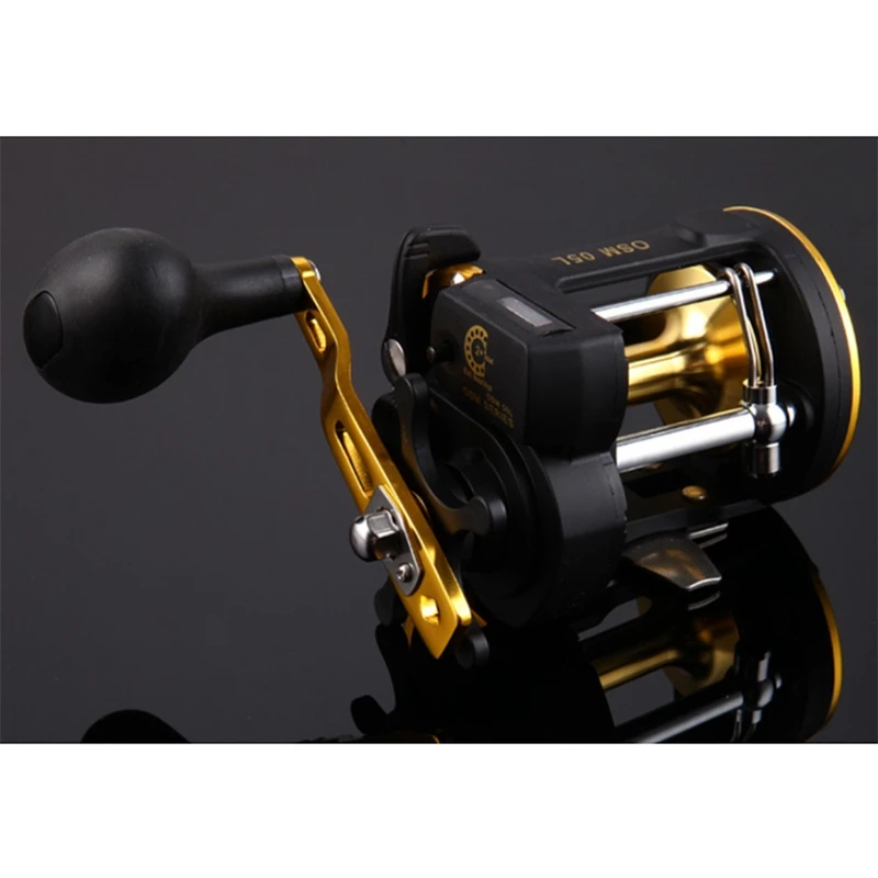 With Counter Drum Boat Fishing Iron Plate Wheel All-Metal Sea Fishing Trolling Reel Deep Sea Fishing Line Wheel