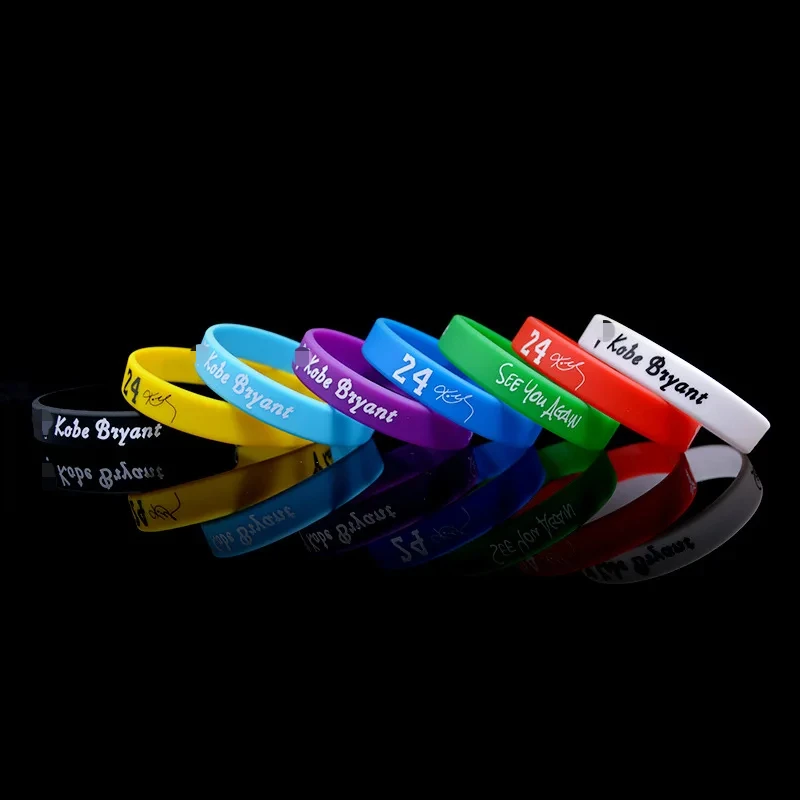 8pcs Basketball Sports Bracelet Band Kobe James Curry Owen Durant Silicone Fan Outdoor Football Wristband Food Grade Silicone