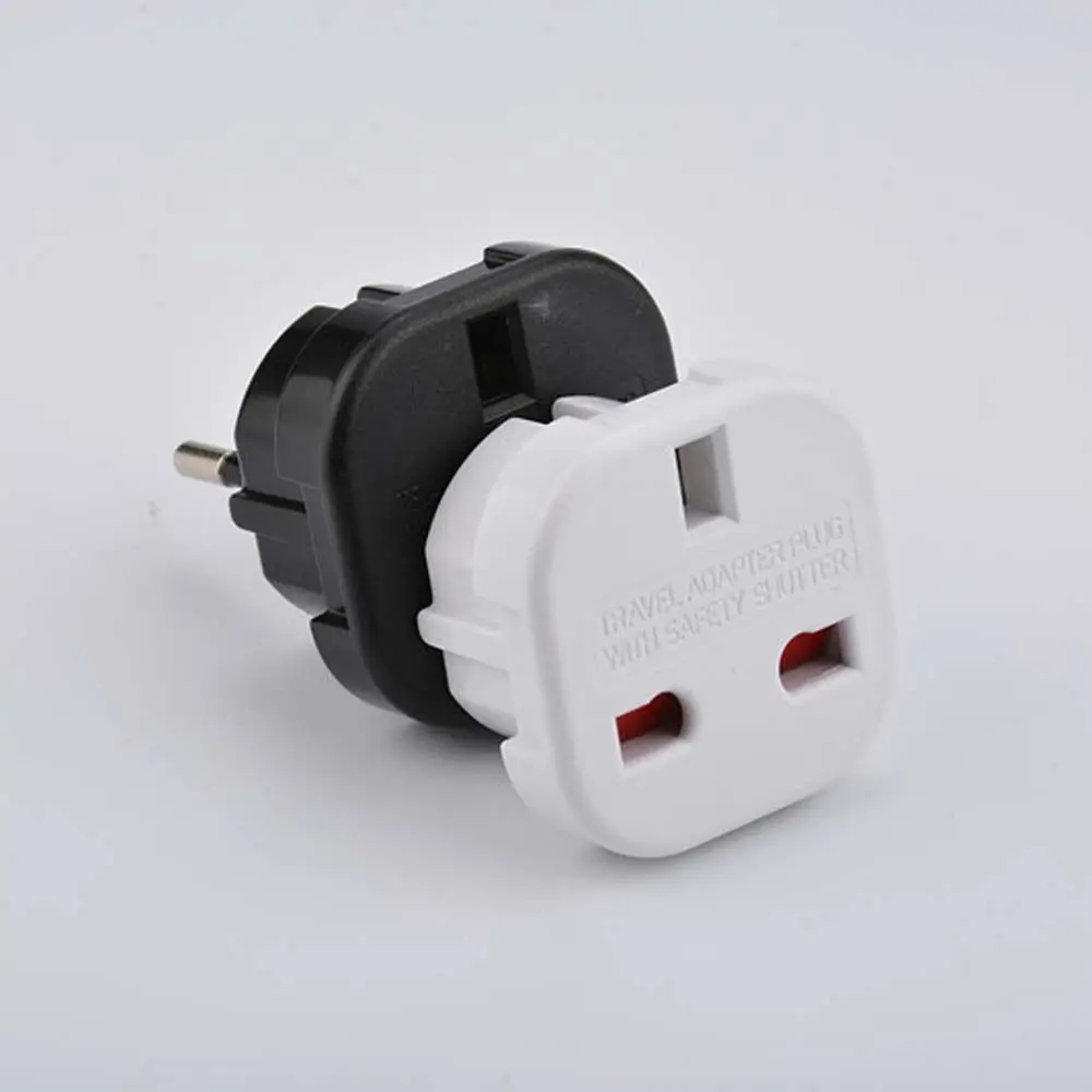 Electrical Outlets 2 Round Pin Socket UK British Adapter Plug Converter UK To EU Plug UK to EU Socket Adapter EU Plug Adapter