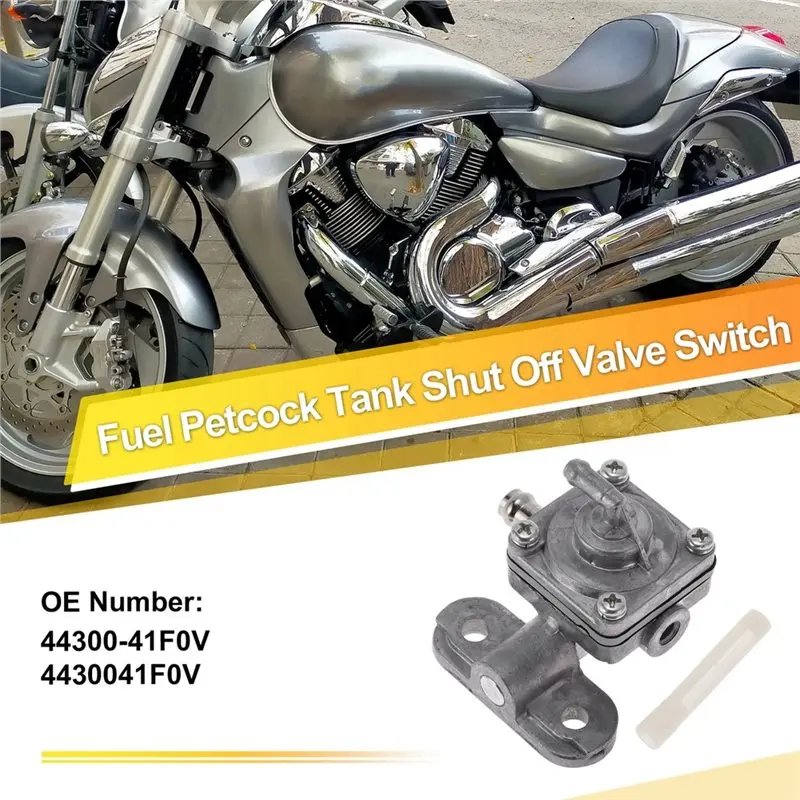 NEW HOT In Stock-44300-41F0V Motorcycle Fuel Valve Petcock Gas Tank Switch W/Filter Screen For VL800 Intruder