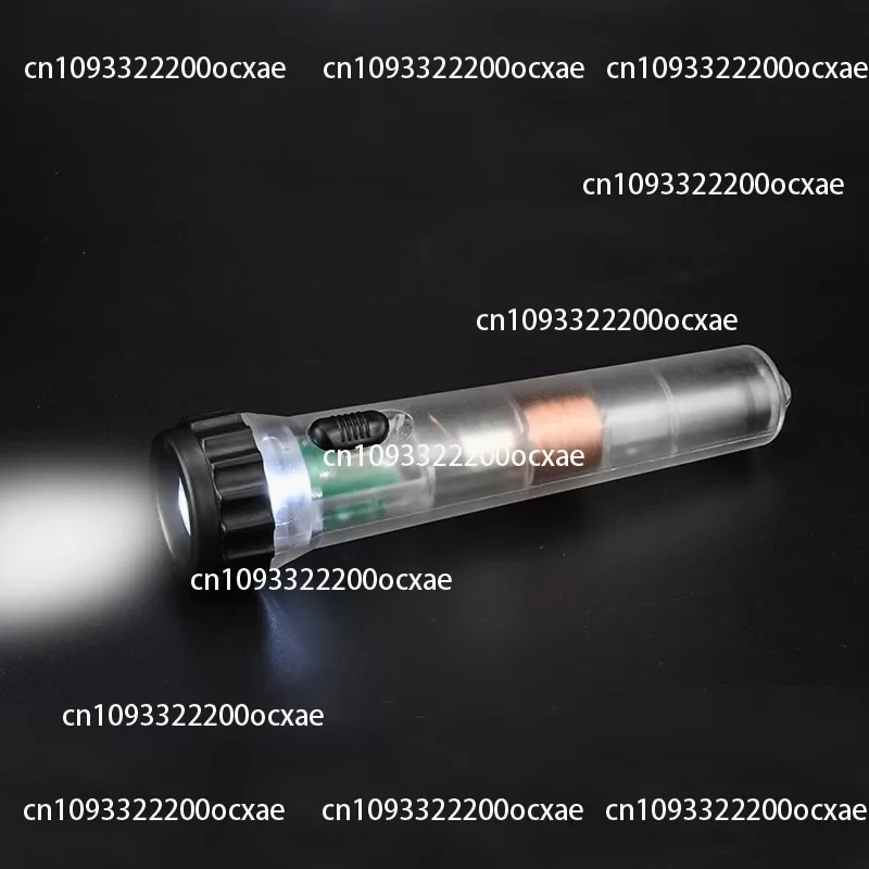 Flashlight Hand-cranked shaking charging flashlight Strong magnet Self-generated transparent emergency fluorescent flashlight